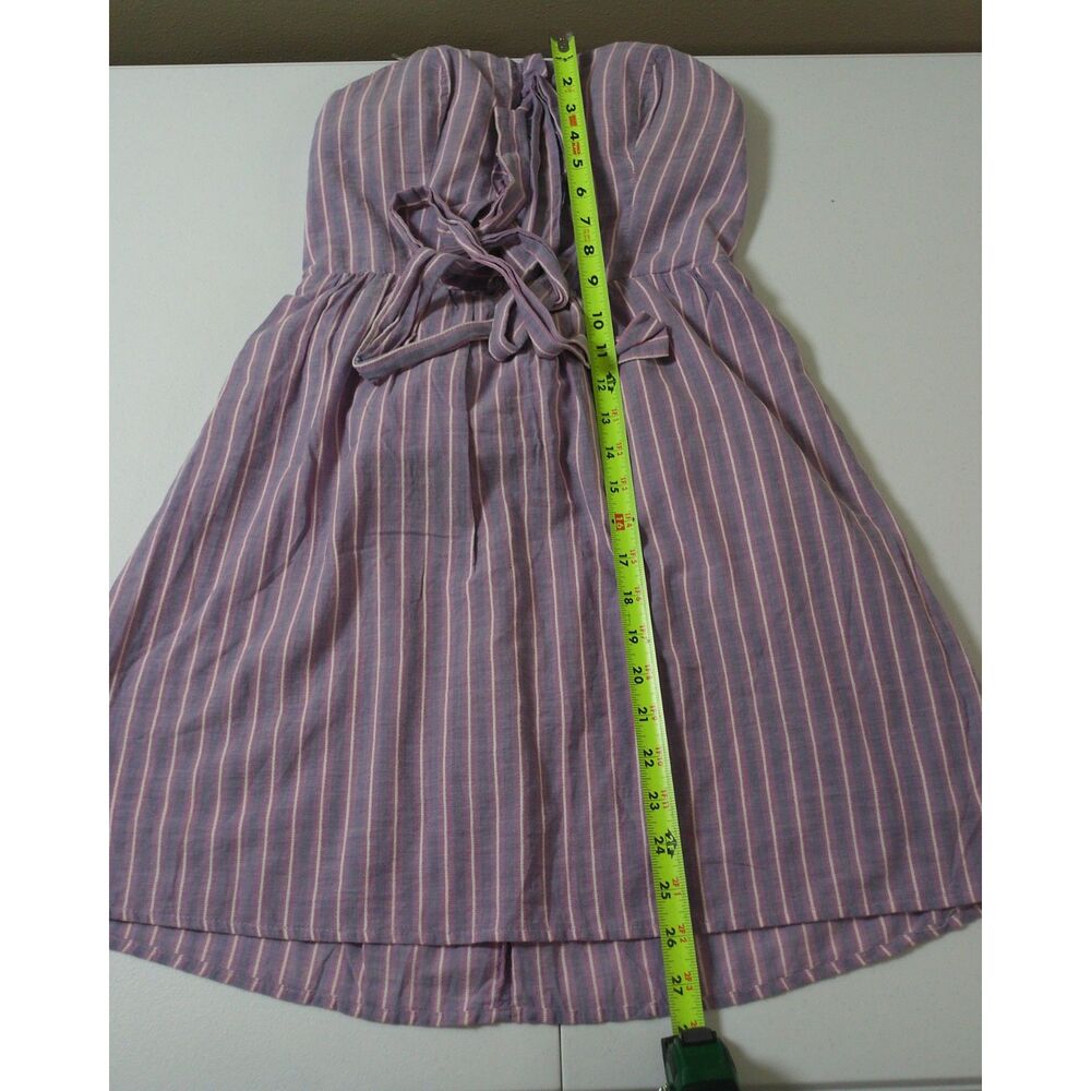 Mossimo Supply Co Strapless Dress M Lavender Stripe Y2K Coquette Summer Mini - Picture 7 of 8